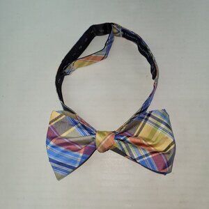 Tommy‎ Hilfiger Bowtie Men Adjustable Size 13 3/4-18" Silk Plaid Preppy